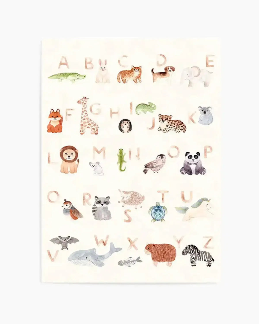 Animal Alphabet Art Print from Olive et Oriel where you can shop wallpaper and artworks online