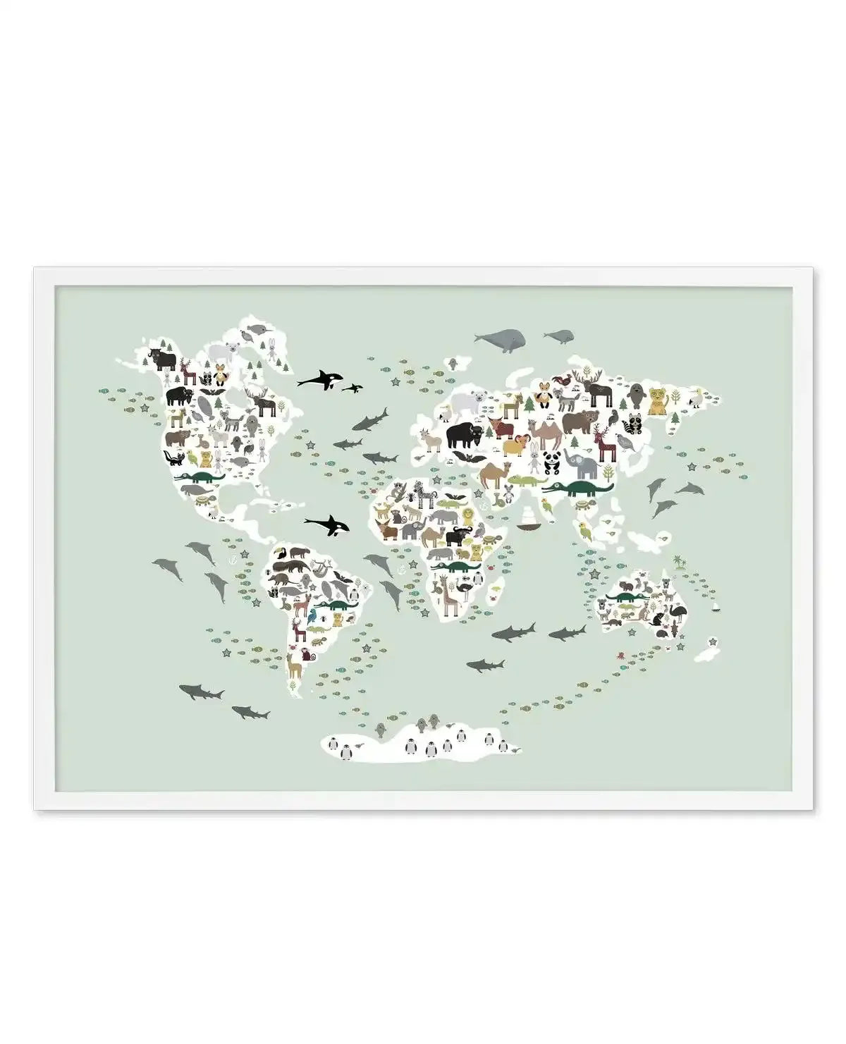 Animals of the World | Sage Art Print-PRINT-Olive et Oriel-Olive et Oriel-A5 | 5.8" x 8.3" | 14.8 x 21cm-White-With White Border-Buy-Australian-Art-Prints-Online-with-Olive-et-Oriel-Your-Artwork-Specialists-Austrailia-Decorate-With-Coastal-Photo-Wall-Art-Prints-From-Our-Beach-House-Artwork-Collection-Fine-Poster-and-Framed-Artwork