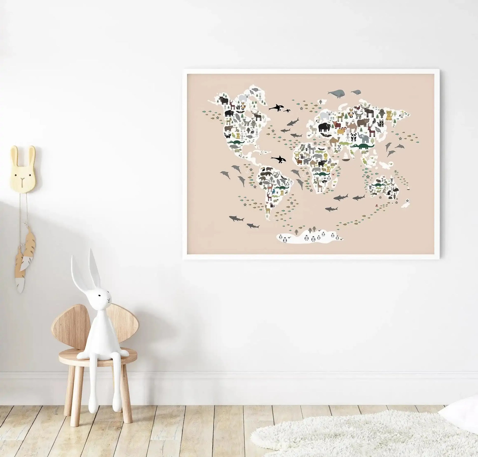 Animals of the World | Beige Art Print-PRINT-Olive et Oriel-Olive et Oriel-Buy-Australian-Art-Prints-Online-with-Olive-et-Oriel-Your-Artwork-Specialists-Austrailia-Decorate-With-Coastal-Photo-Wall-Art-Prints-From-Our-Beach-House-Artwork-Collection-Fine-Poster-and-Framed-Artwork