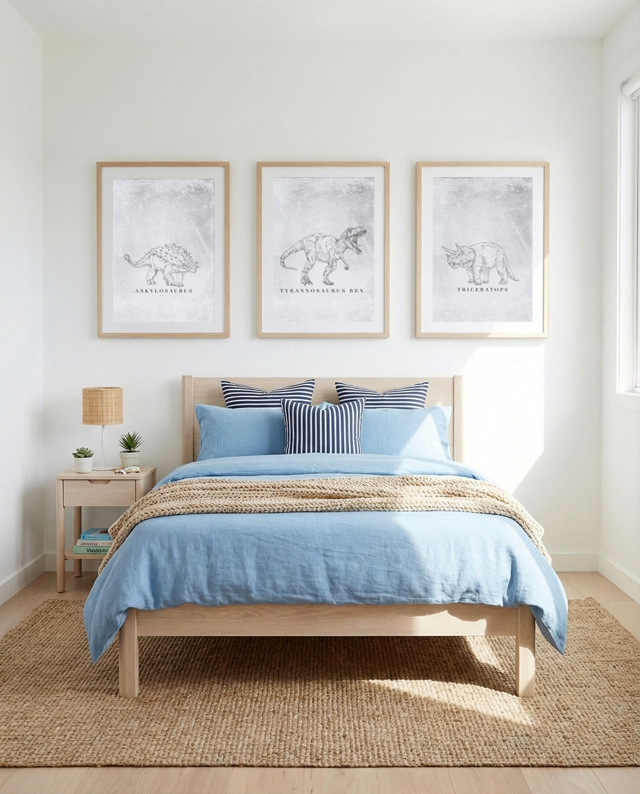 Ankylosaurus, Tyrannosaurus & Triceratops PT | 3 Piece Wall Art Set