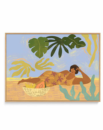 Another Lazy Day by Arty Guava | Framed Canvas Art Print from Olive et Oriel where you can shop wallpaper and artworks online