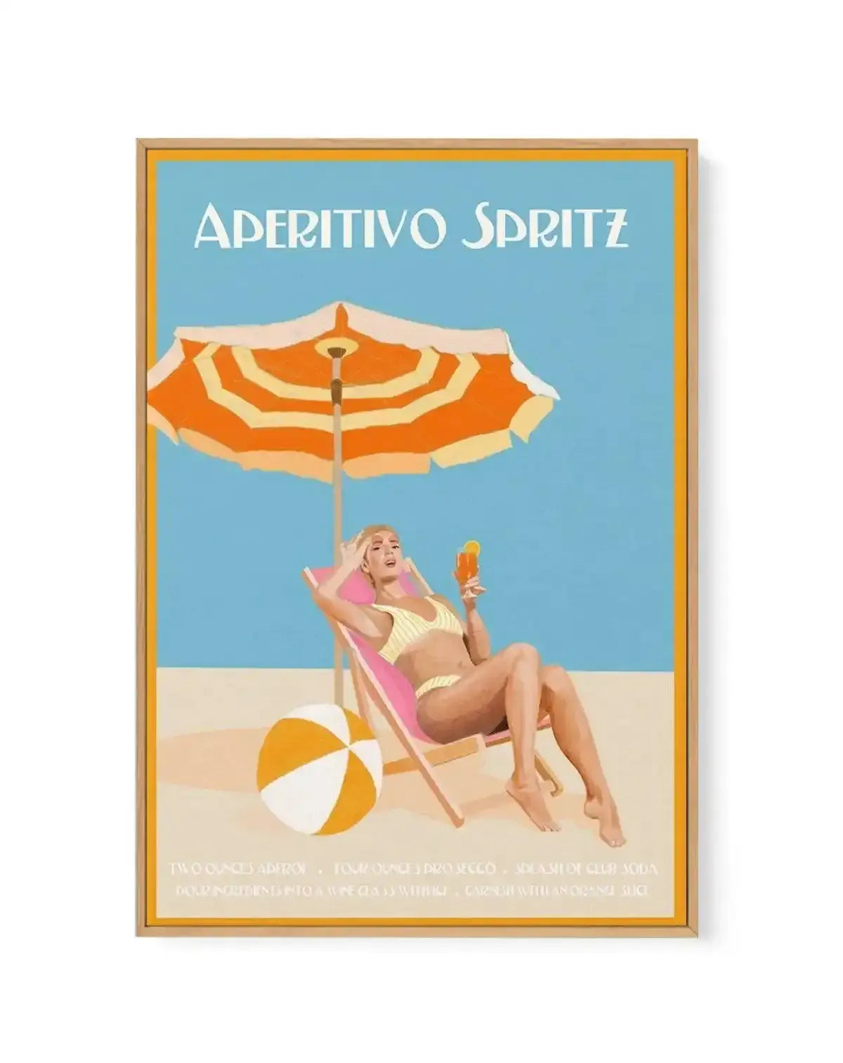 Aperitivo Spritz By Jenny Liz Rome | Framed Canvas-CANVAS-You can shop wall art online with Olive et Oriel for everything from abstract art to fun kids wall art. Our beautiful modern art prints and canvas art are available from large canvas prints to wall art paintings and our proudly Australian artwork collection offers only the highest quality framed large wall art and canvas art Australia - You can buy fashion photography prints or Hampton print posters and paintings on canvas from Olive et O