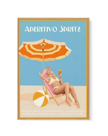 Aperitivo Spritz By Jenny Liz Rome | Framed Canvas Art Print orange vintage art print