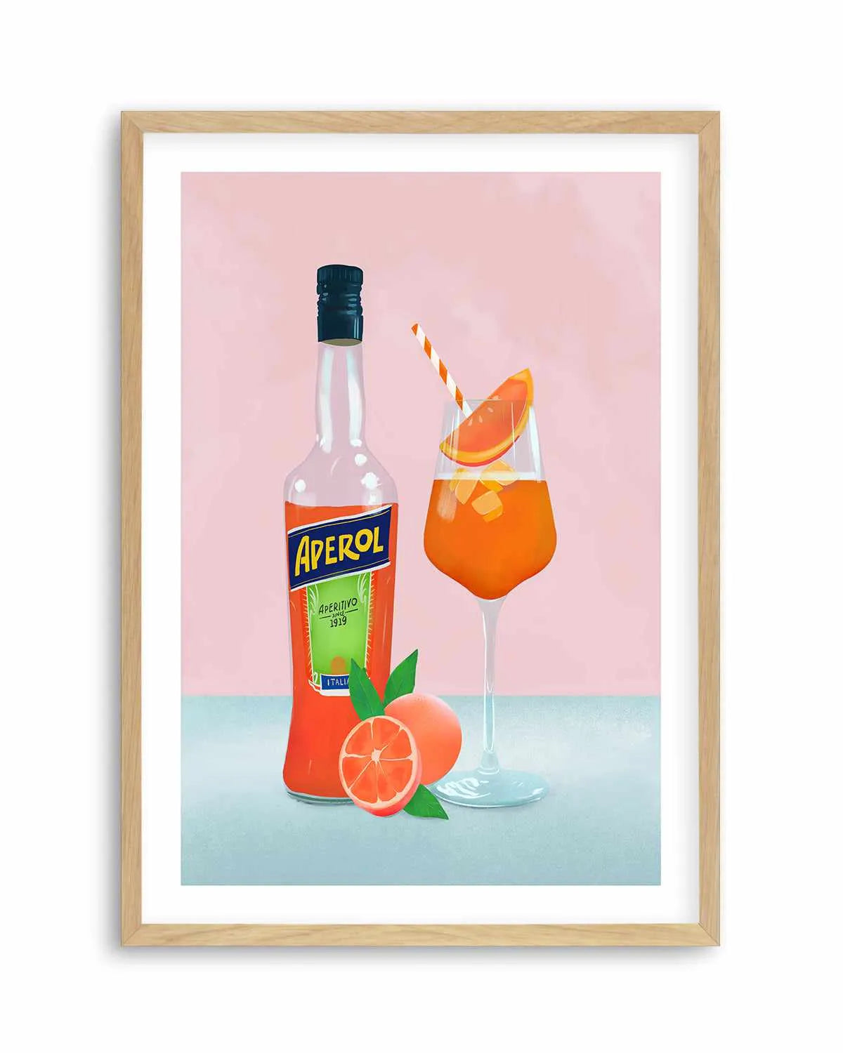 Aperol Spritz Cocktail by Petra Lizde Art Print from Olive et Oriel where you can shop wallpaper and artworks online