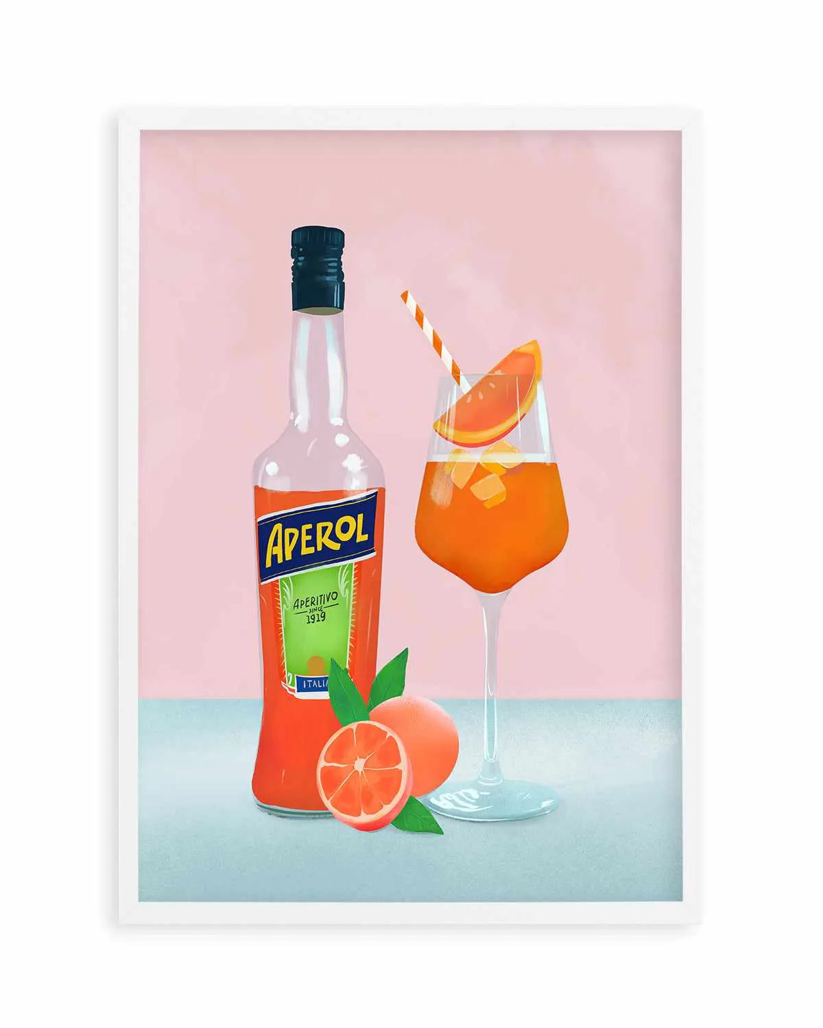 Aperol Spritz Cocktail by Petra Lizde Art Print from Olive et Oriel where you can shop wallpaper and artworks online