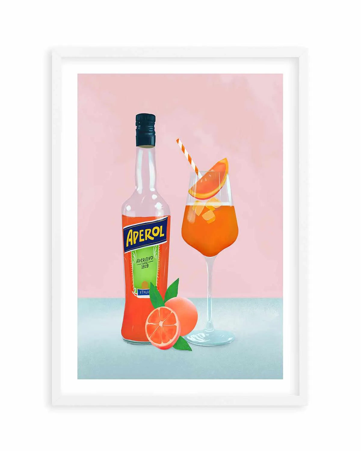 Aperol Spritz Cocktail by Petra Lizde Art Print from Olive et Oriel where you can shop wallpaper and artworks online