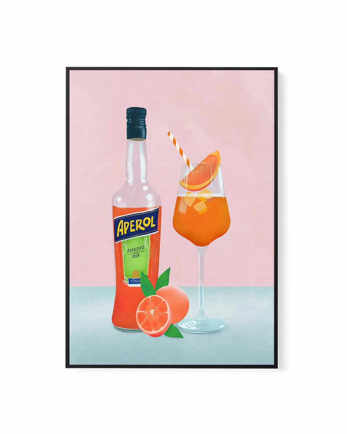 Aperol Spritz Cocktail by Petra Lizde | Framed Canvas Art Print from Olive et Oriel where you can shop wallpaper and artworks online