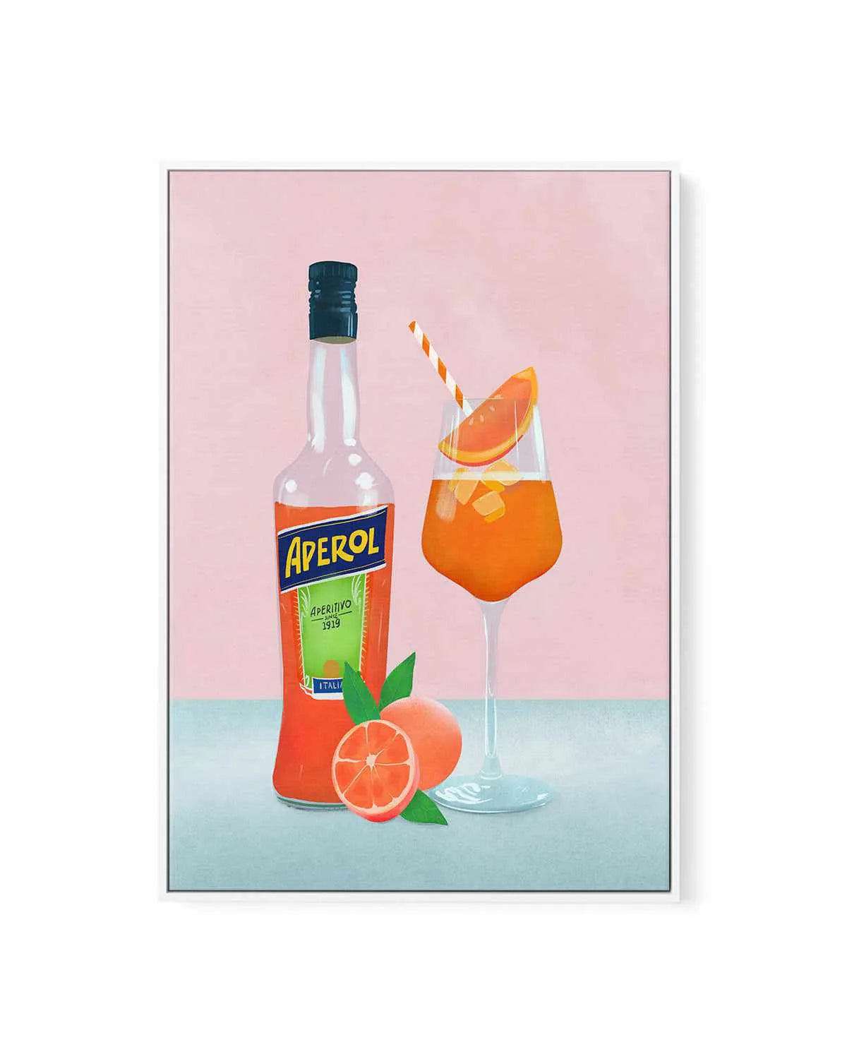 Aperol Spritz Cocktail by Petra Lizde | Framed Canvas Art Print from Olive et Oriel where you can shop wallpaper and artworks online