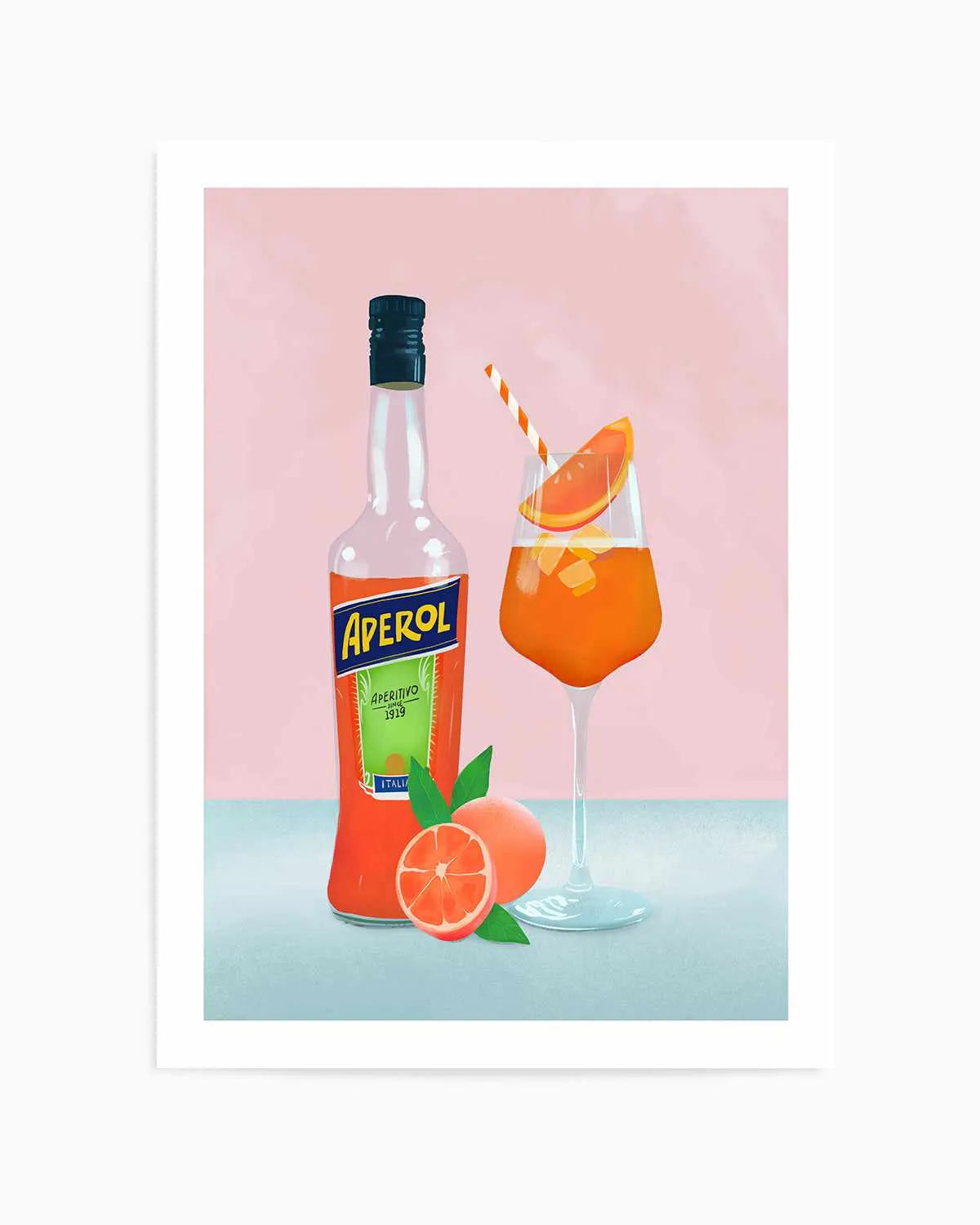 Aperol Spritz Cocktail by Petra Lizde Art Print from Olive et Oriel where you can shop wallpaper and artworks online