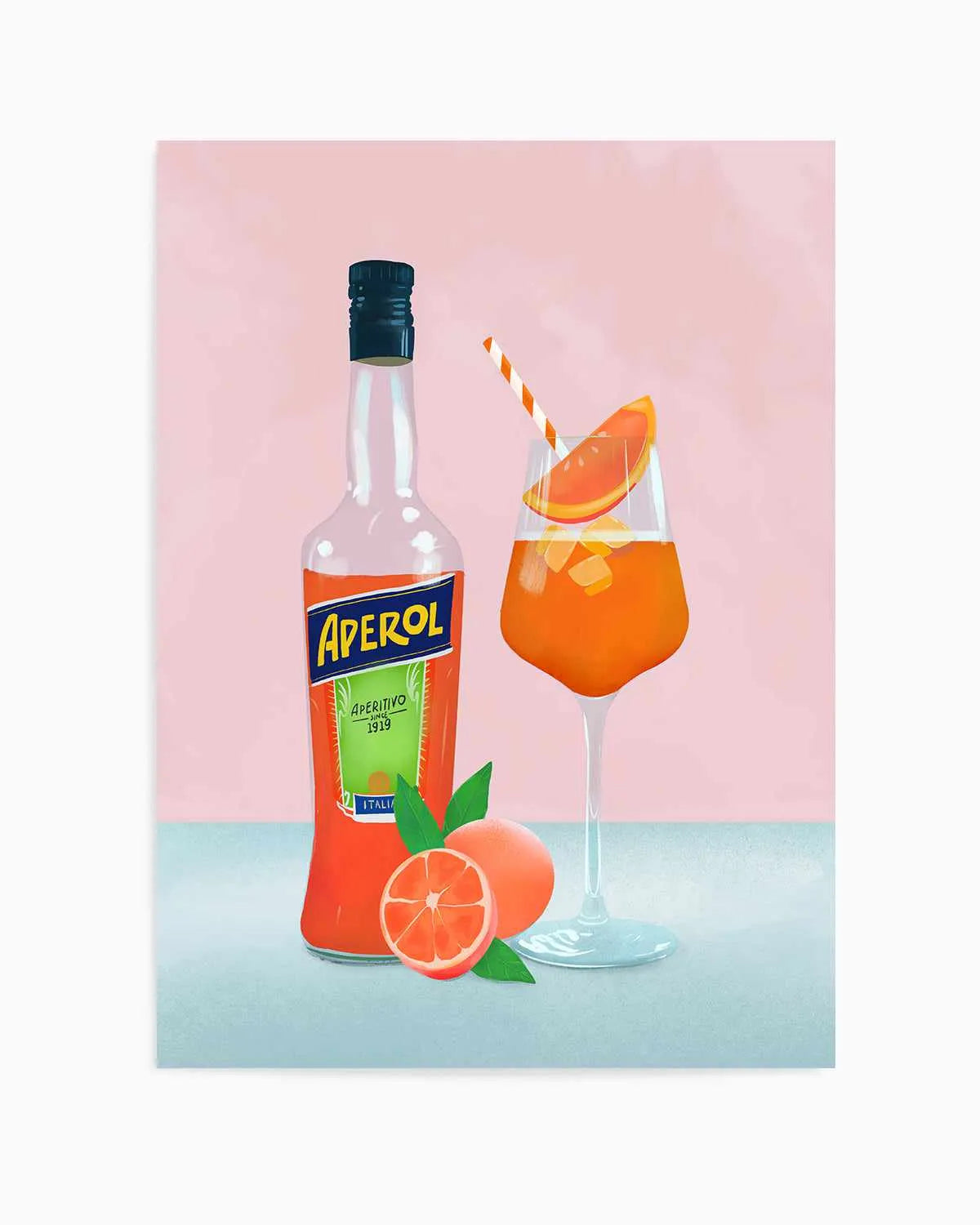 Aperol Spritz Cocktail by Petra Lizde Art Print from Olive et Oriel where you can shop wallpaper and artworks online