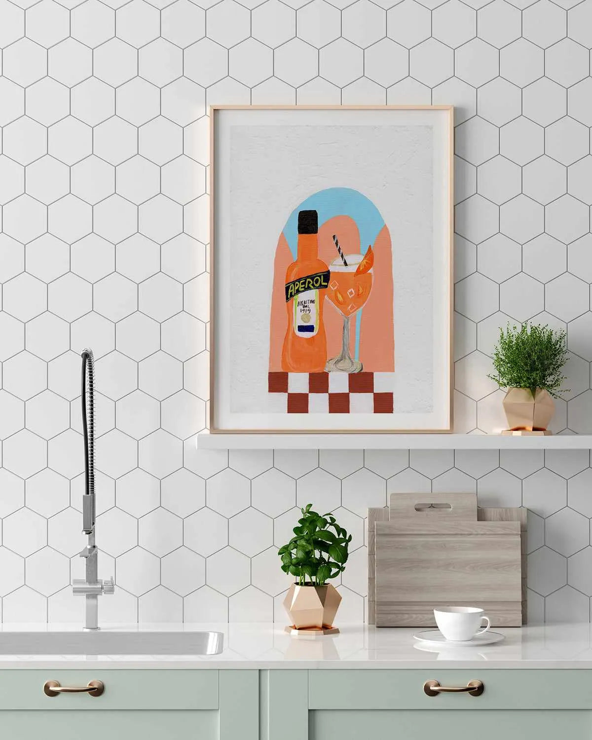 Aperol by Britney Turner Art Print from Olive et Oriel where you can shop wallpaper and artworks online