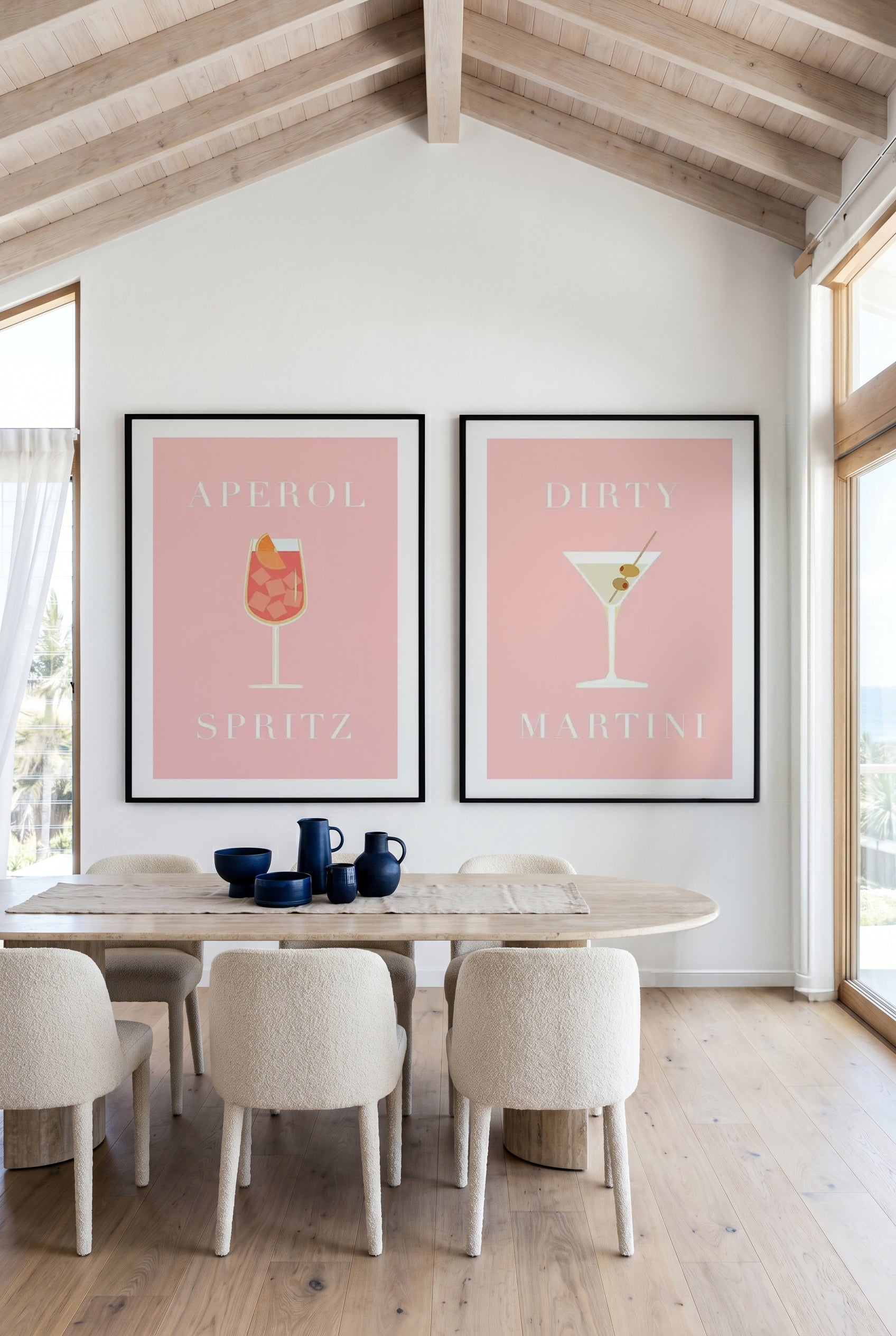 Aperol Spritz & Dirty Martini Art Print Set of 2 | Matching Wall Art