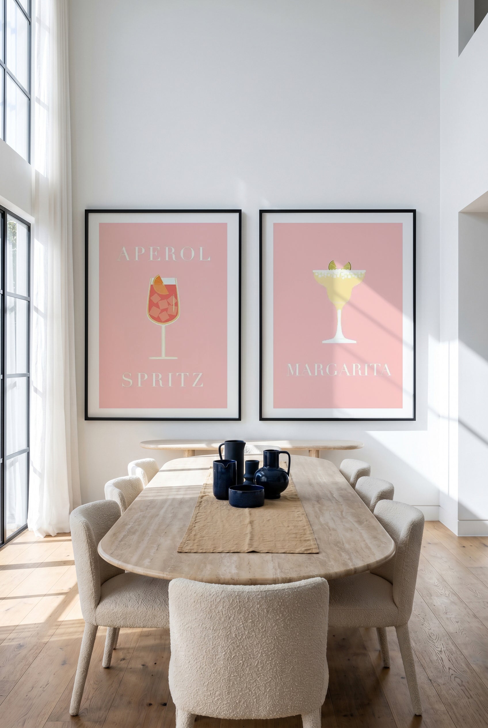 Aperol Spritz & Margarita Print Set of 2 | Matching Wall Art