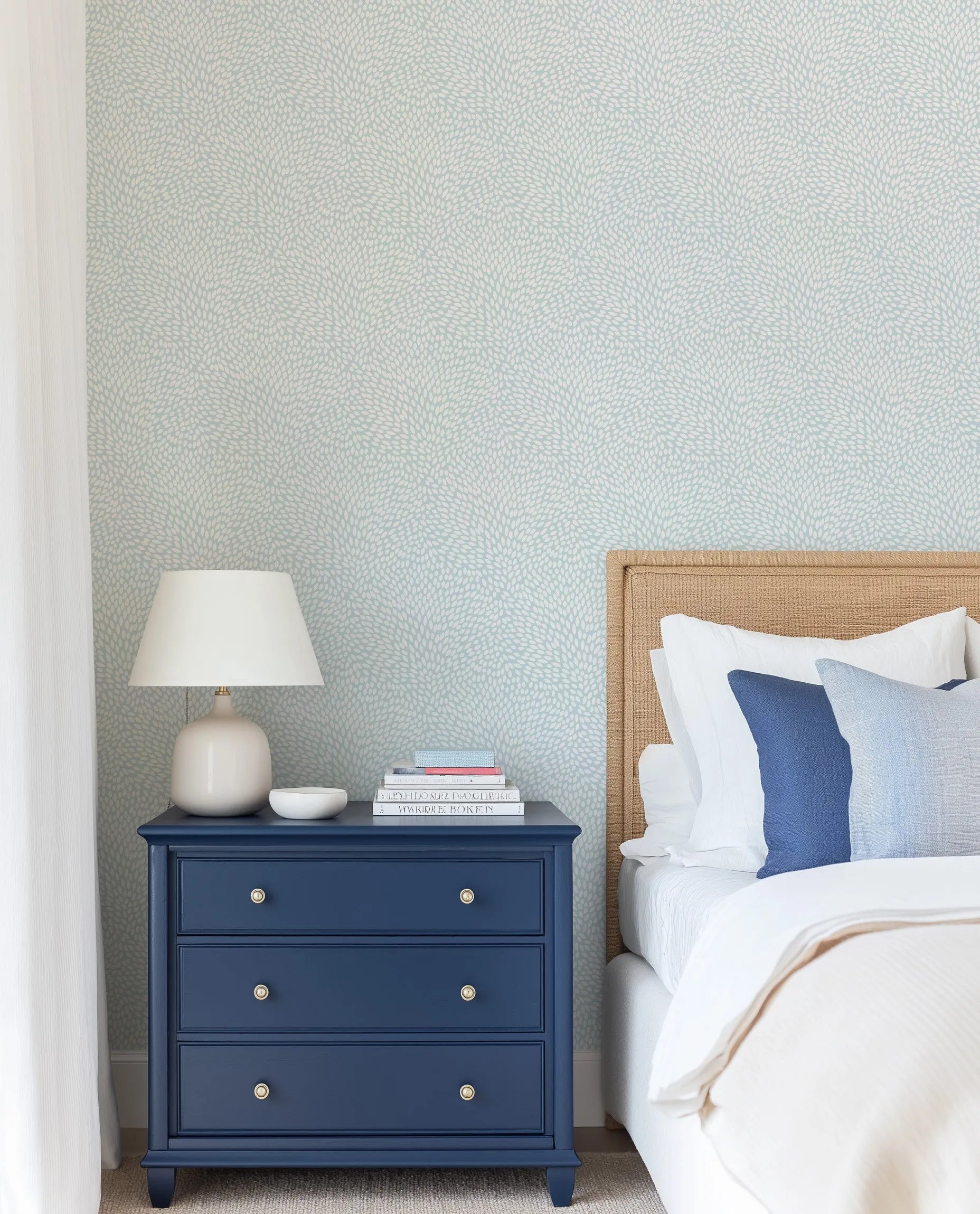 Aperol in Coastal Blue Wallpaper from Olive et Oriel where you can shop wallpaper and artworks online