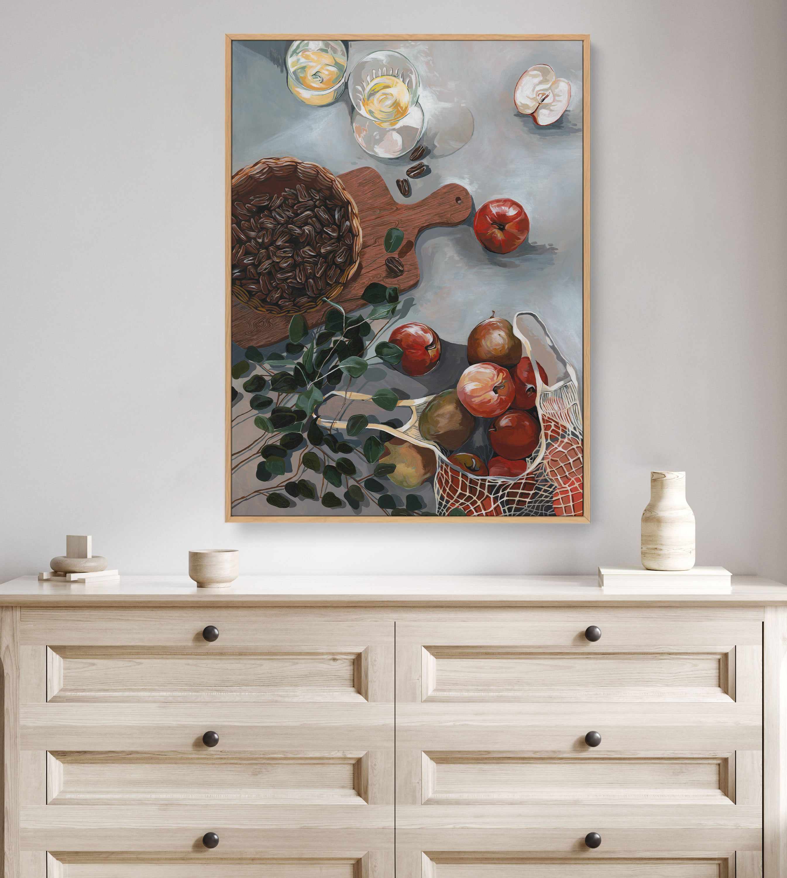 Apples and Walnuts by Cat Gerke | Framed Canvas Art Print