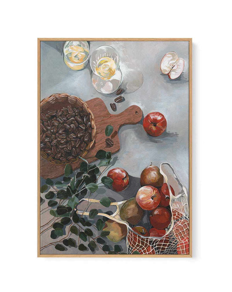 Apples and Walnuts by Cat Gerke | Framed Canvas Art Print