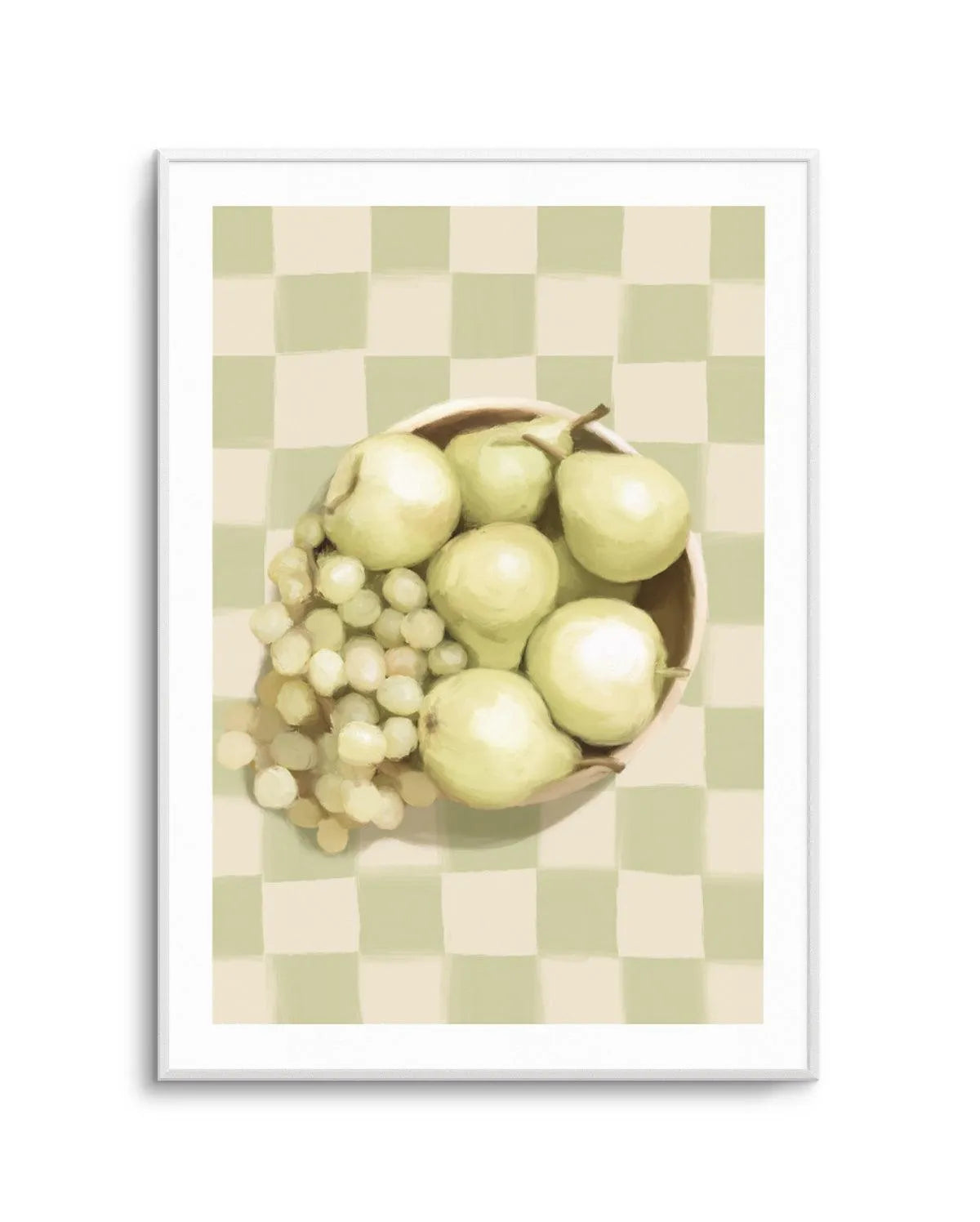 Fruit Bowl on Check | Art Print from Olive et Oriel where you can shop wallpaper and artworks online
