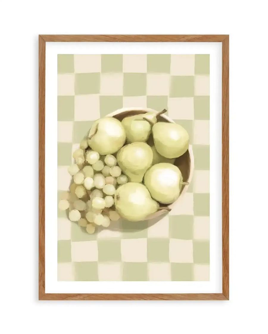 Fruit Bowl on Check | Art Print from Olive et Oriel where you can shop wallpaper and artworks online