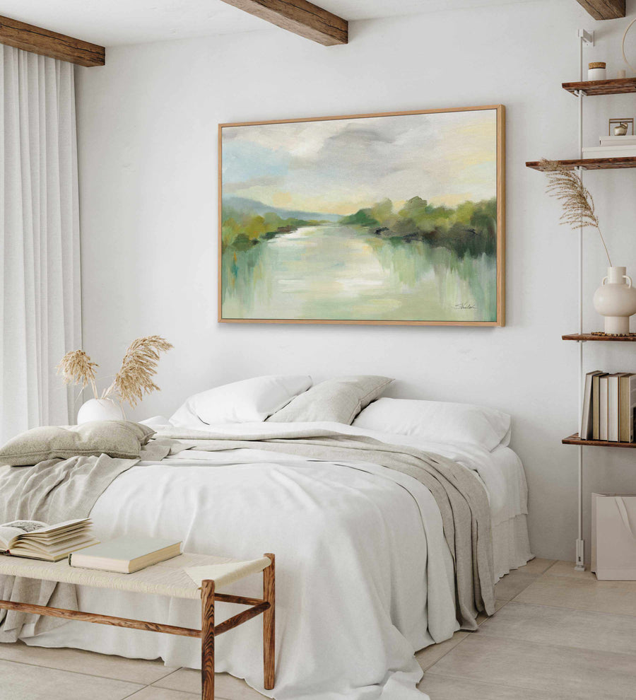 April River | Framed Canvas Art Print from Olive et Oriel where you can shop wallpaper and artworks online