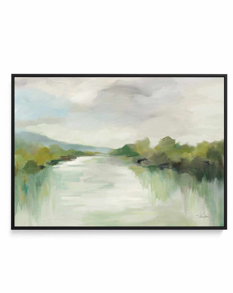 April River Light | Framed Canvas Art Print