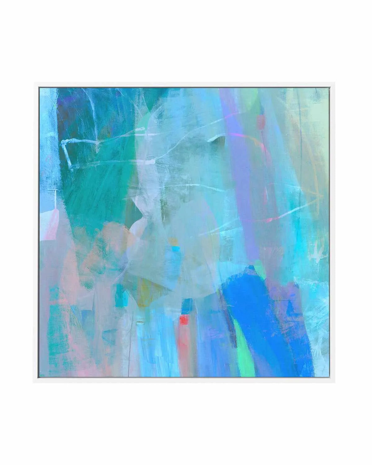 Aqua Strokes by Antonia Tzenova | Framed Canvas Art Print from Olive et Oriel where you can shop wallpaper and artworks online
