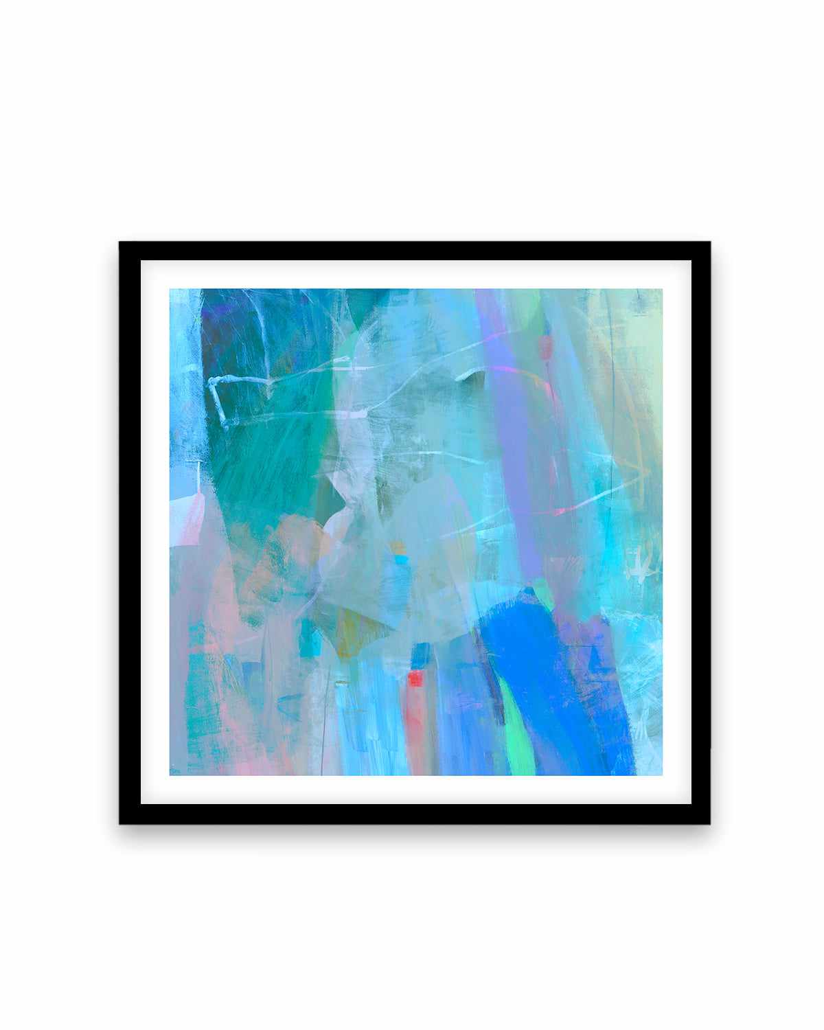 Aqua Strokes by Antonia Tzenova Art Print