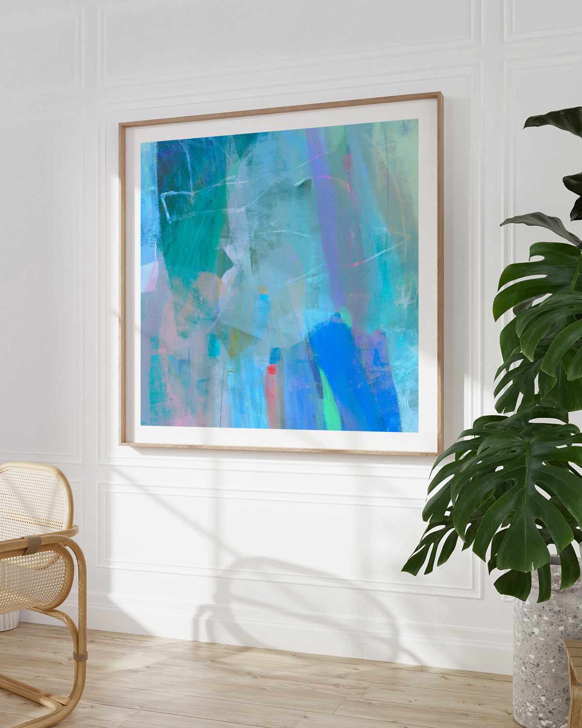 Aqua Strokes by Antonia Tzenova Art Print