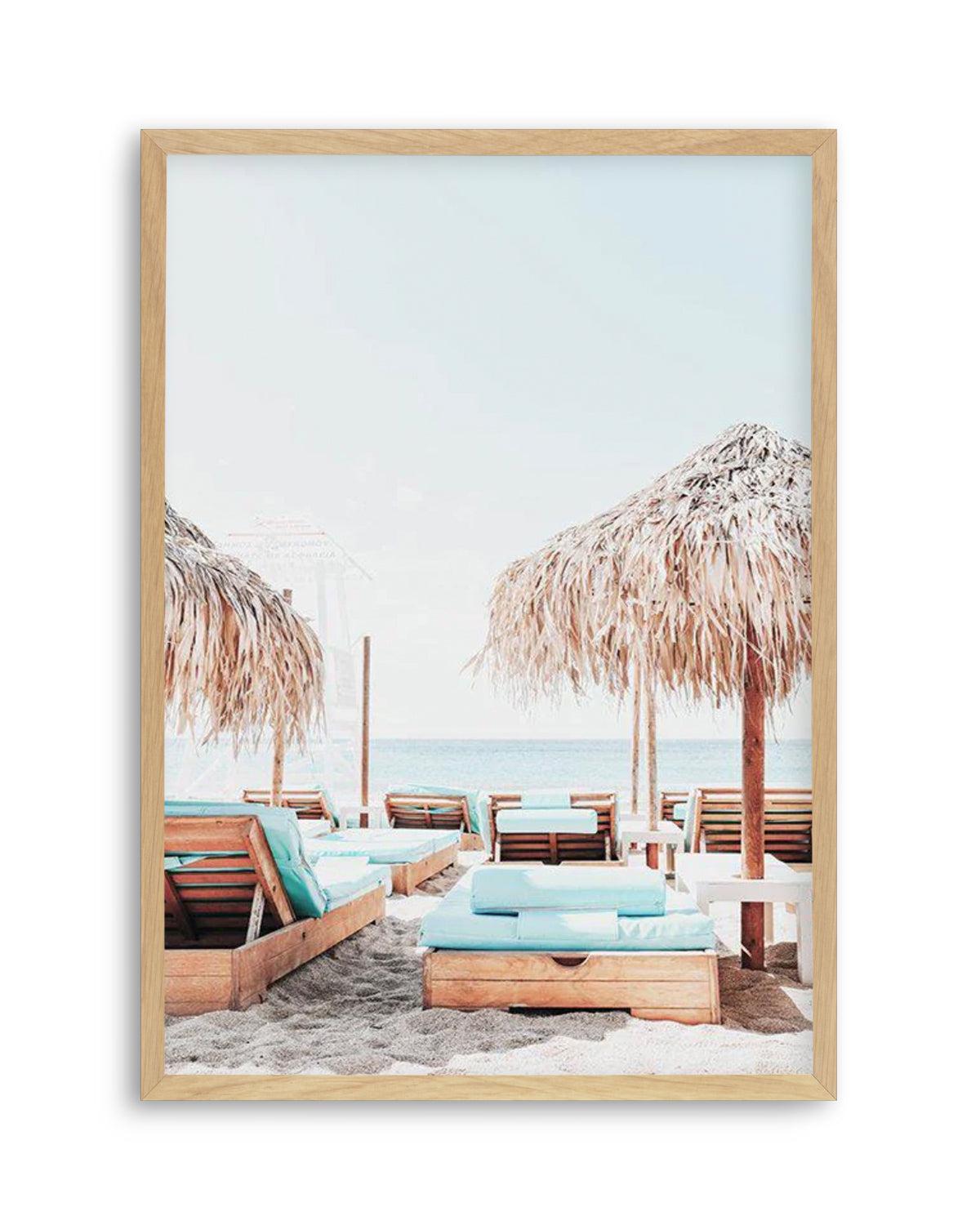 Aqua Sunlounges Art Print