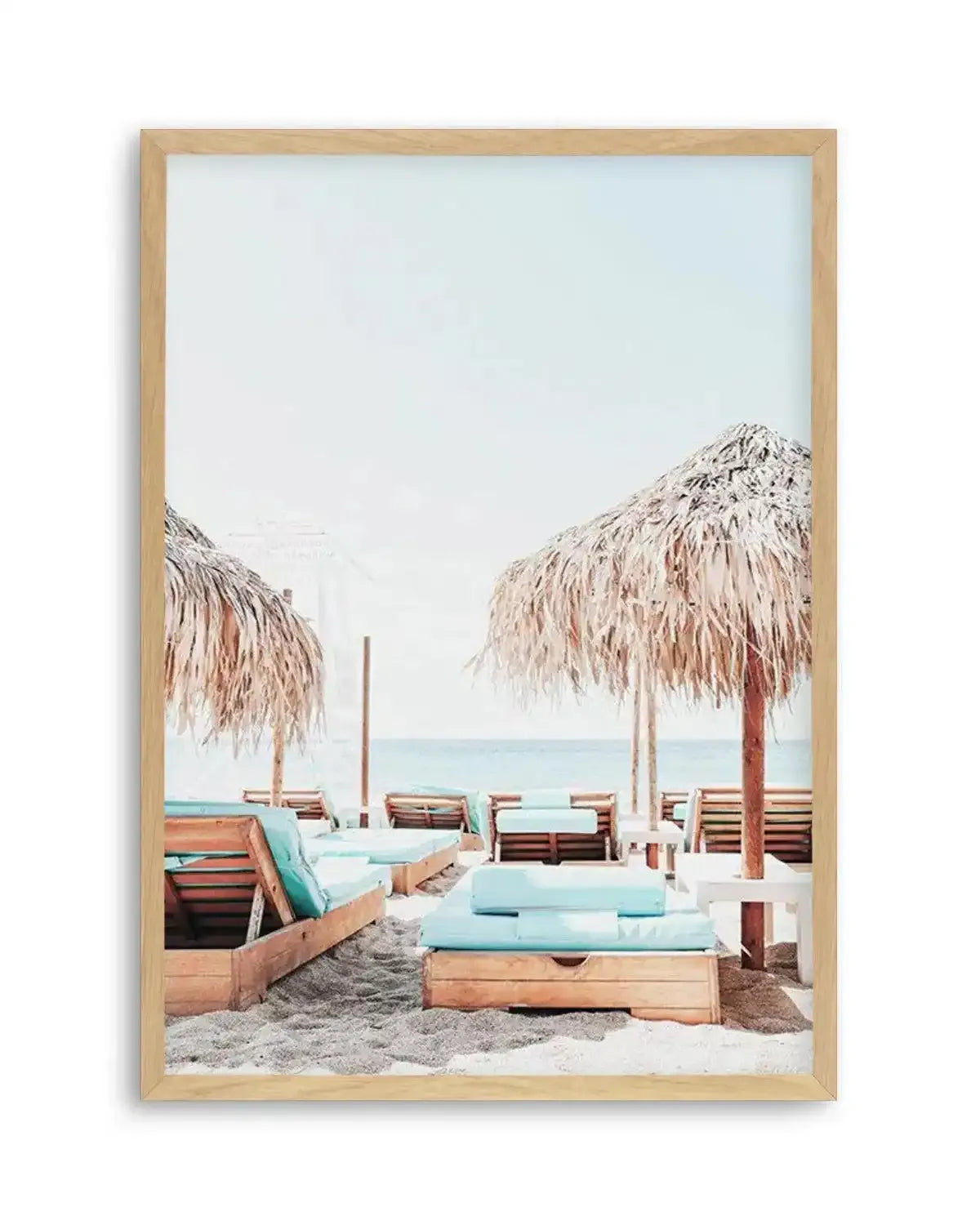 Aqua Sunlounges Art Print from Olive et Oriel where you can shop wallpaper and artworks online