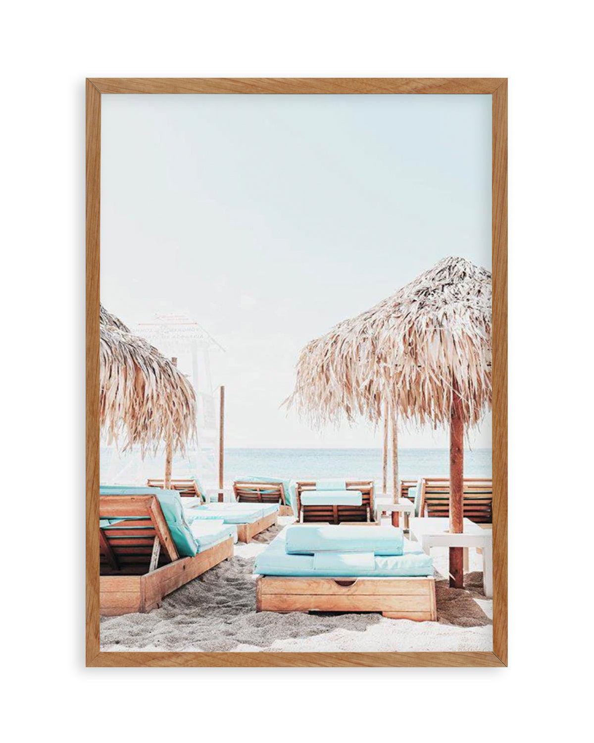 Aqua Sunlounges Art Print