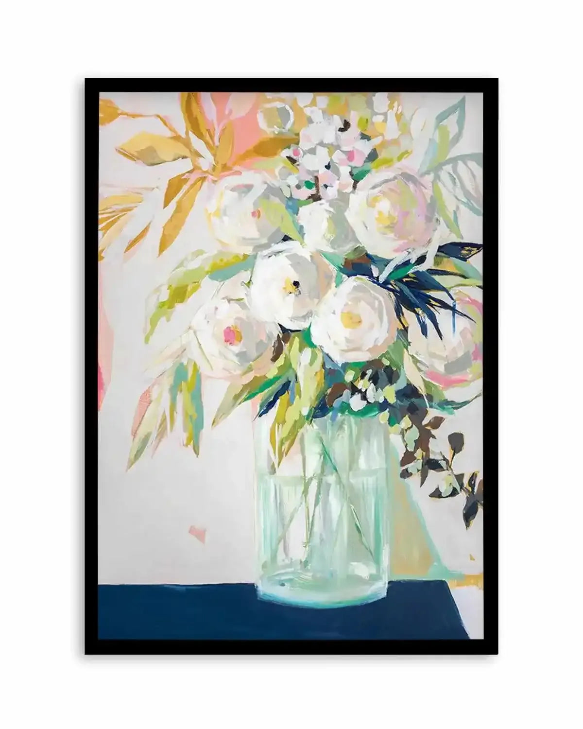 Aqua and Navy Bouquet by Jenny Westenhofer Art Print from Olive et Oriel where you can shop wallpaper and artworks online