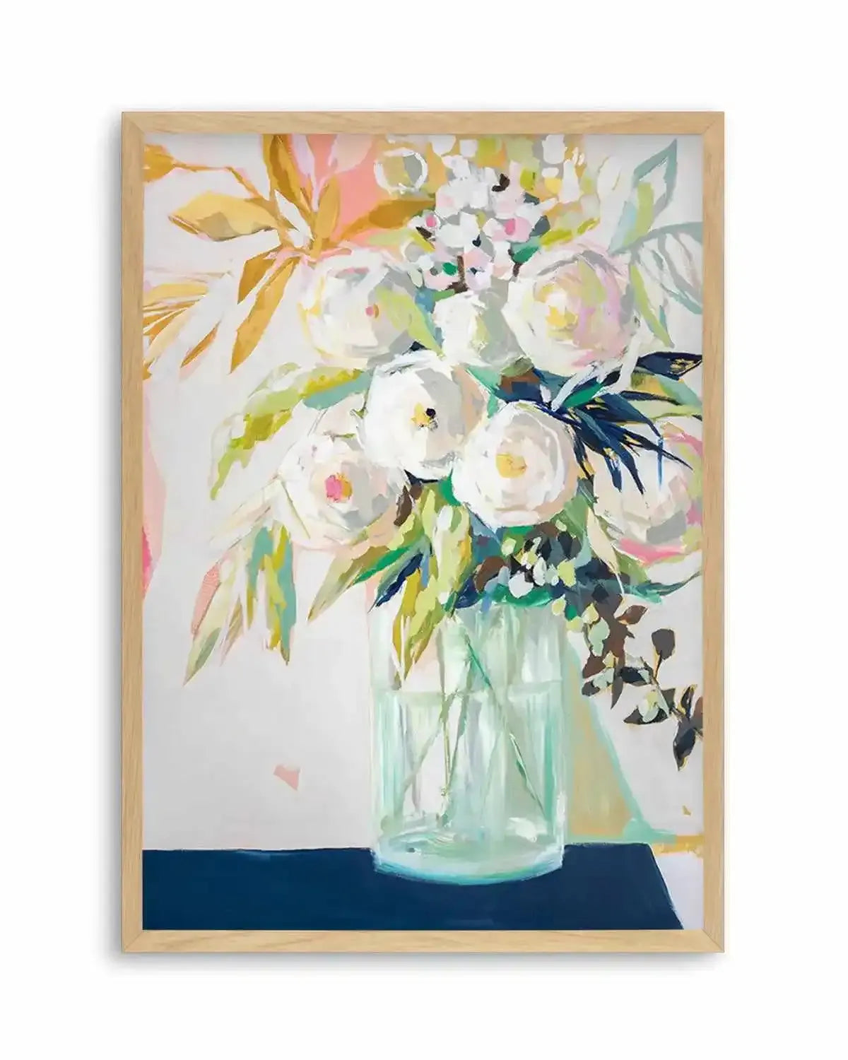 Aqua and Navy Bouquet by Jenny Westenhofer Art Print from Olive et Oriel where you can shop wallpaper and artworks online