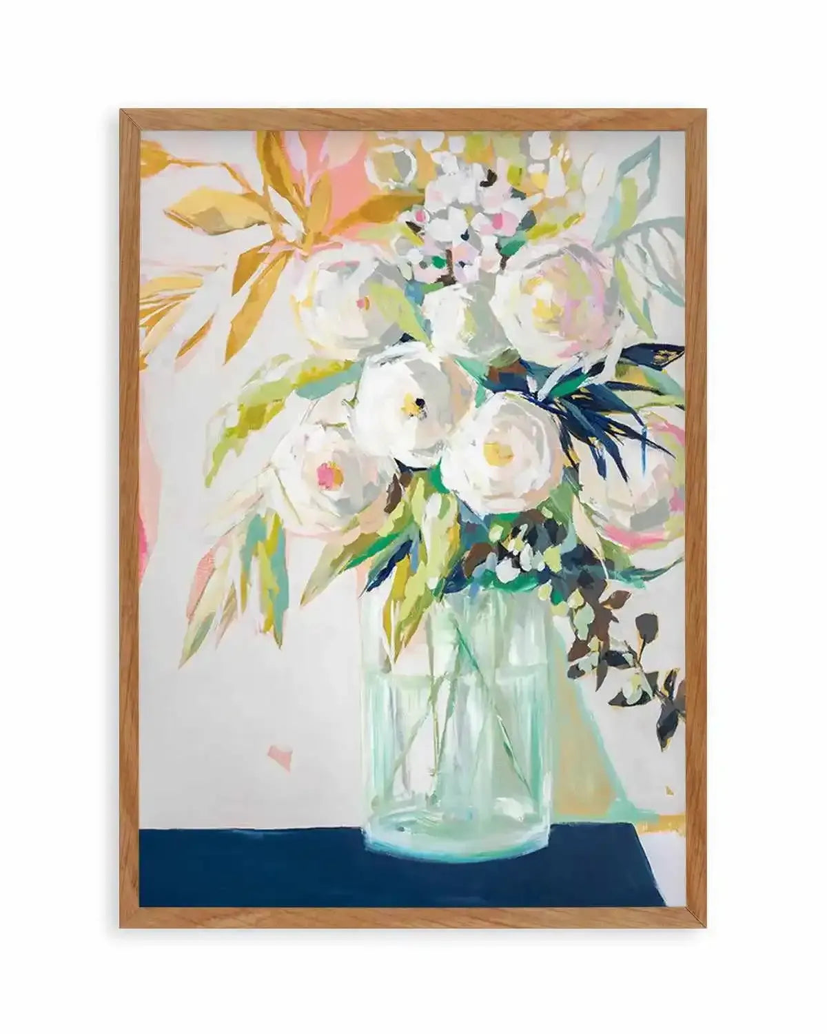 Aqua and Navy Bouquet by Jenny Westenhofer Art Print from Olive et Oriel where you can shop wallpaper and artworks online