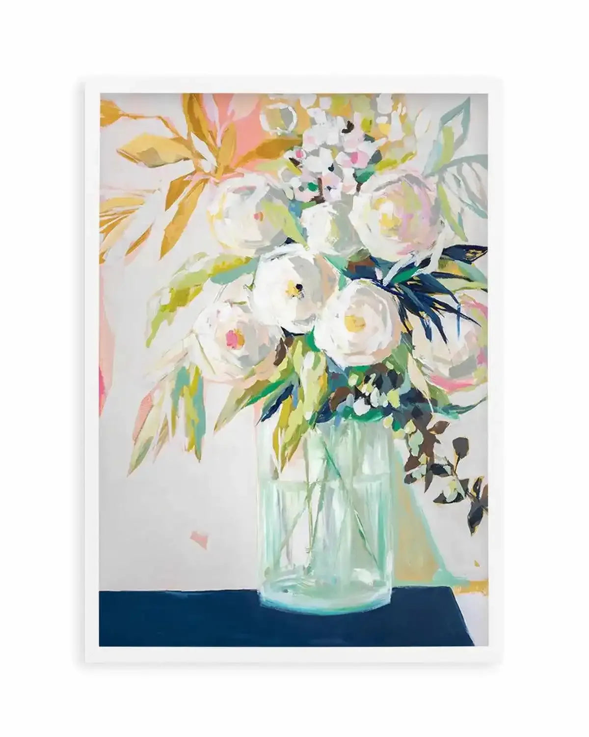 Aqua and Navy Bouquet by Jenny Westenhofer Art Print from Olive et Oriel where you can shop wallpaper and artworks online