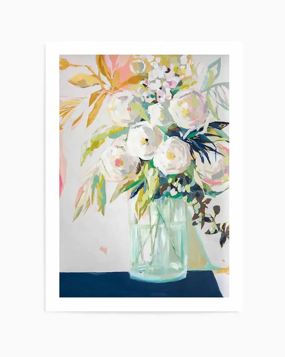 Aqua and Navy Bouquet by Jenny Westenhofer Art Print from Olive et Oriel where you can shop wallpaper and artworks online