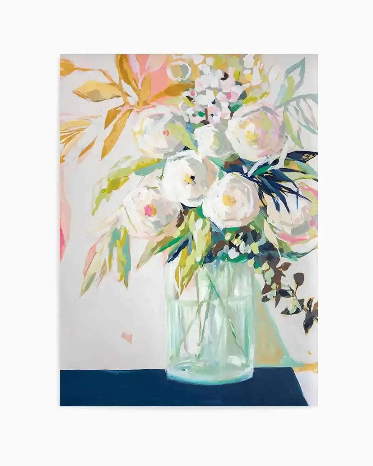 Aqua and Navy Bouquet by Jenny Westenhofer Art Print from Olive et Oriel where you can shop wallpaper and artworks online
