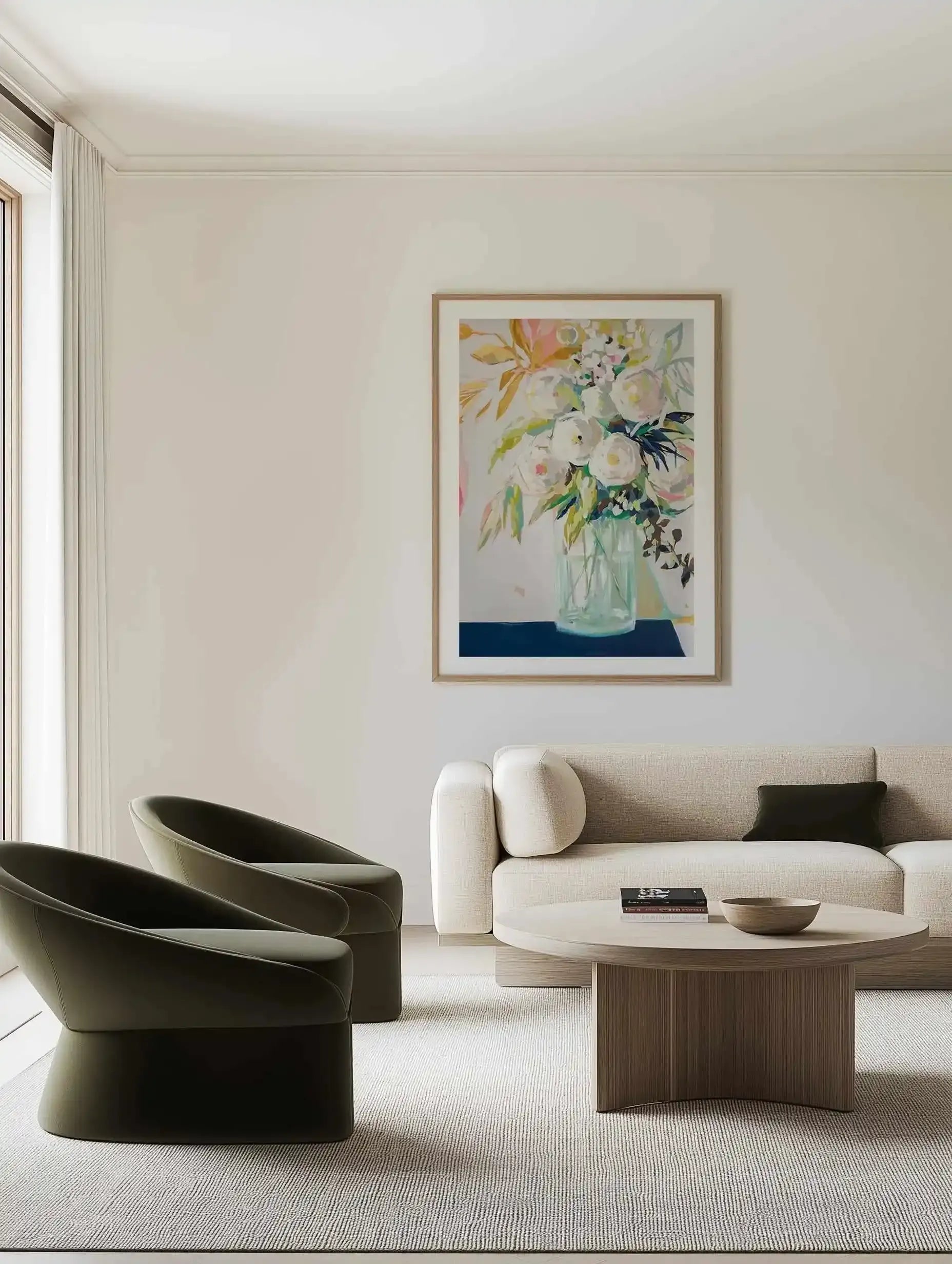 Aqua and Navy Bouquet by Jenny Westenhofer Art Print from Olive et Oriel where you can shop wallpaper and artworks online