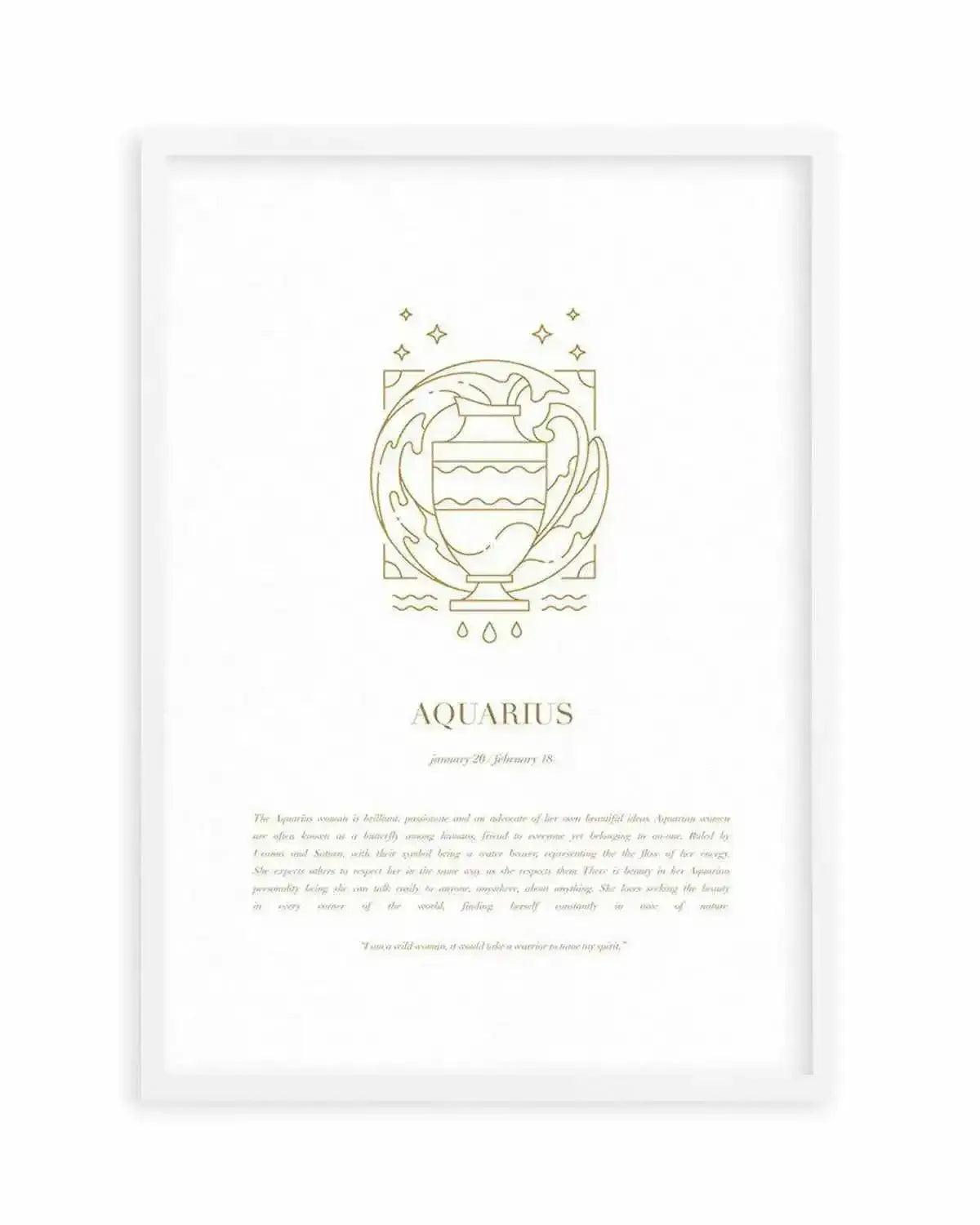 Aquarius | Celestial Zodiac Art Print from Olive et Oriel where you can shop wallpaper and artworks online