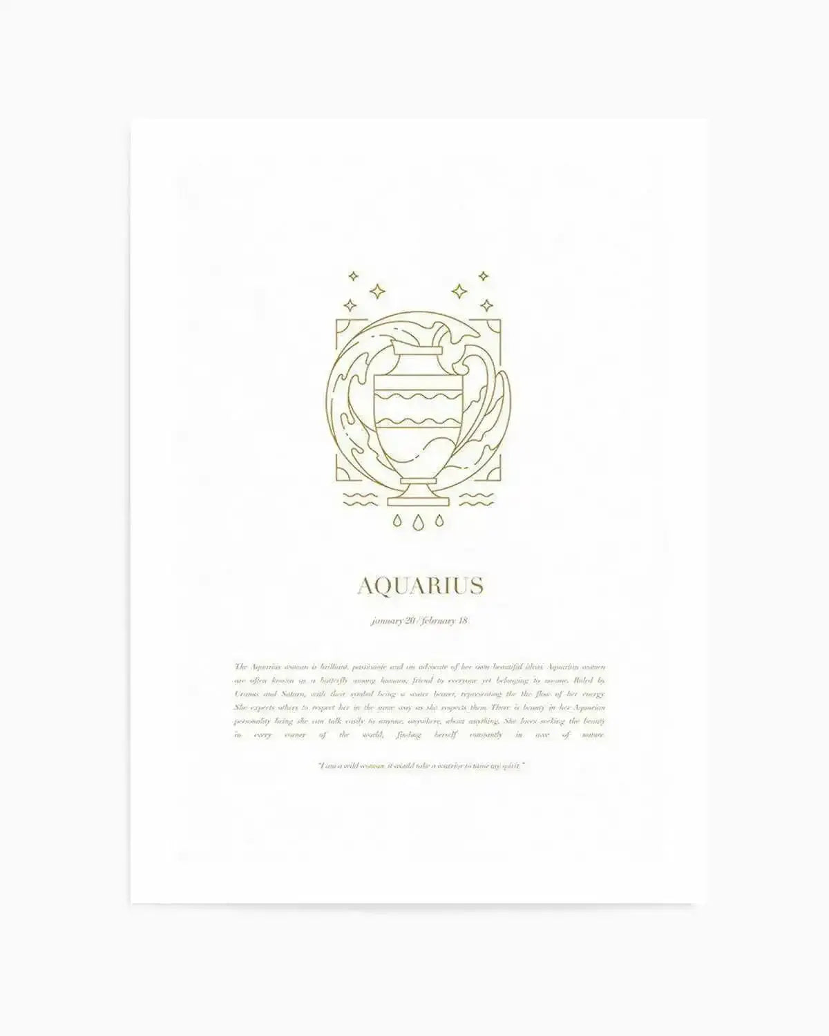 Aquarius | Celestial Zodiac Art Print from Olive et Oriel where you can shop wallpaper and artworks online