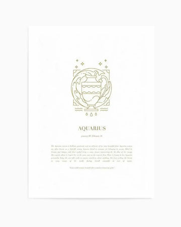 Aquarius | Celestial Zodiac Art Print from Olive et Oriel where you can shop wallpaper and artworks online