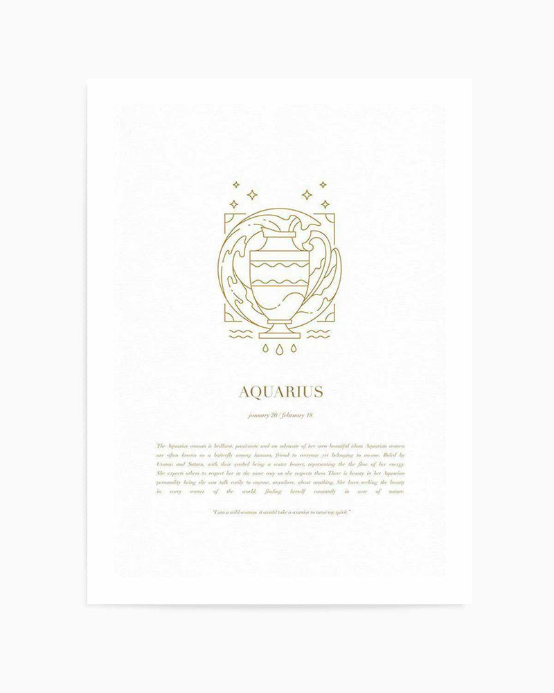Aquarius | Celestial Zodiac Art Print