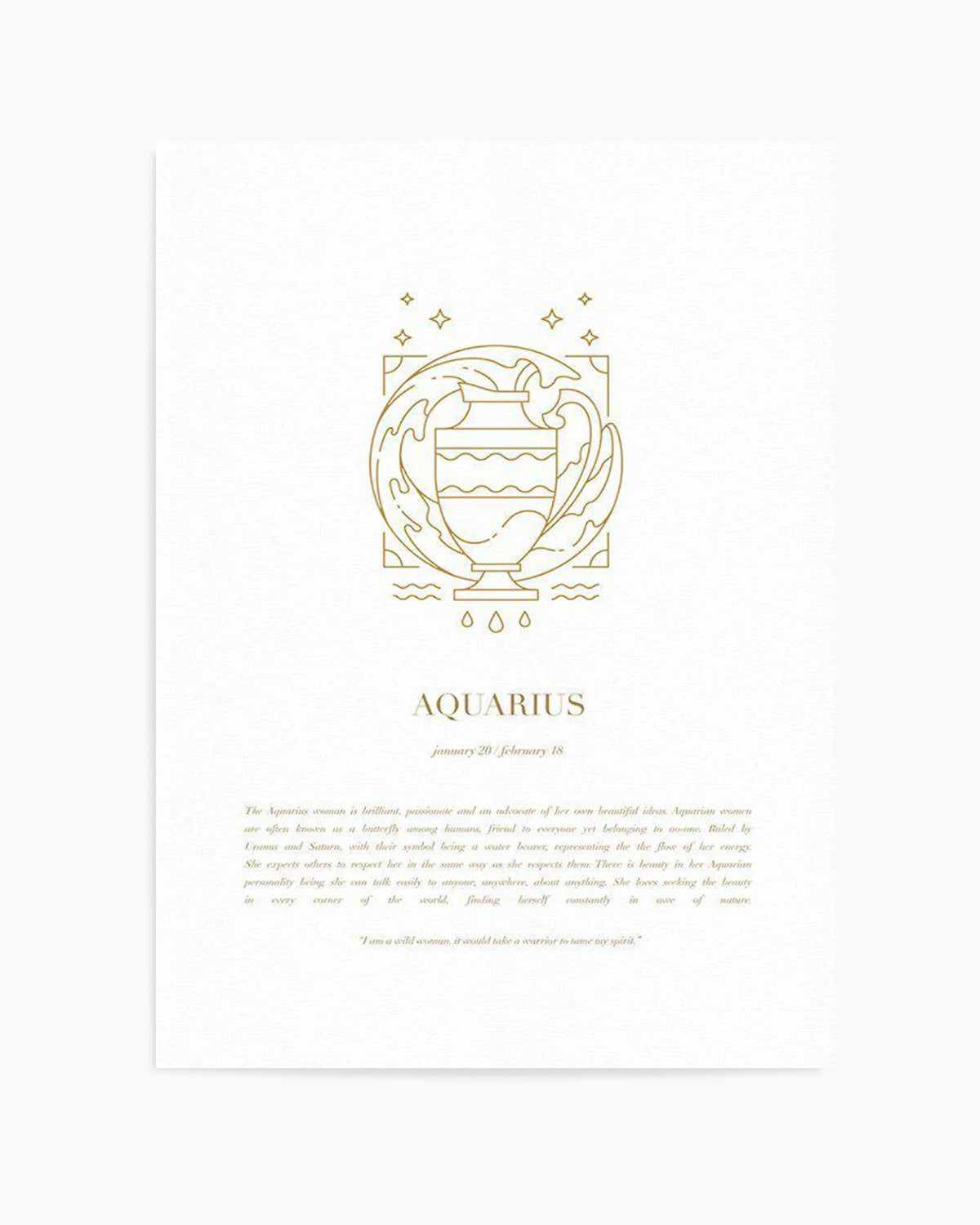 Aquarius | Celestial Zodiac Art Print