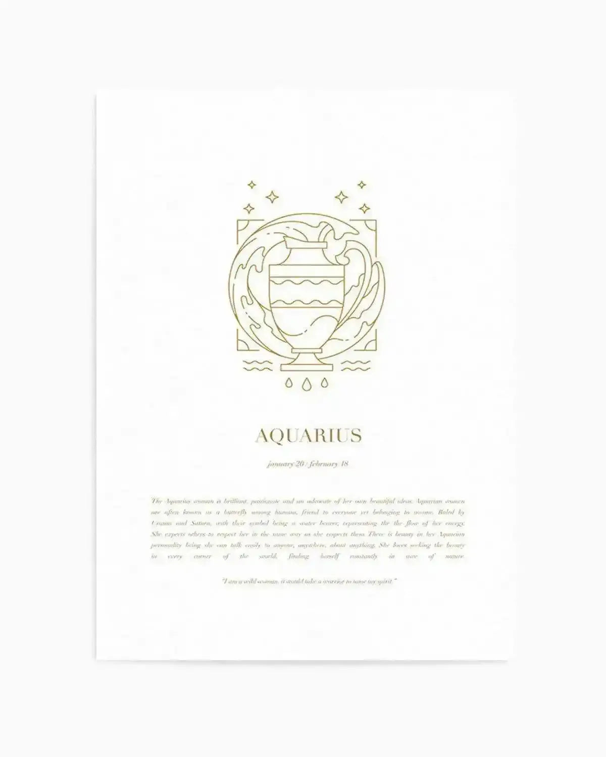 Aquarius | Celestial Zodiac Art Print from Olive et Oriel where you can shop wallpaper and artworks online