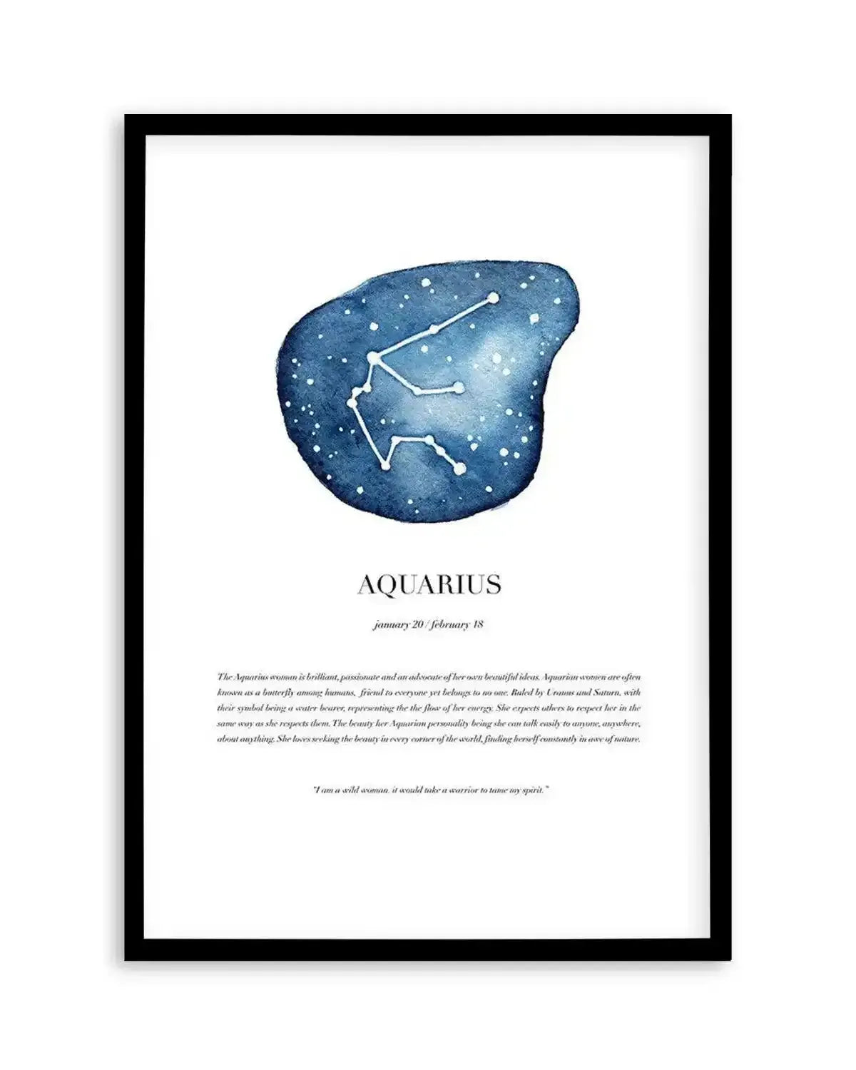 Aquarius | Watercolour Zodiac Art Print from Olive et Oriel where you can shop wallpaper and artworks online