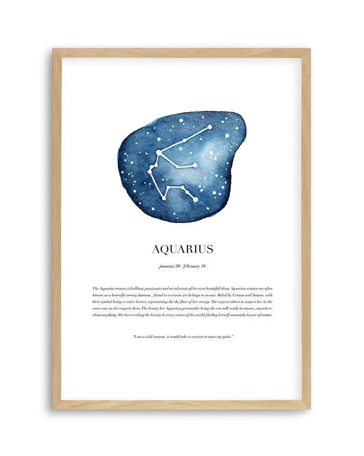 Aquarius | Watercolour Zodiac Art Print from Olive et Oriel where you can shop wallpaper and artworks online