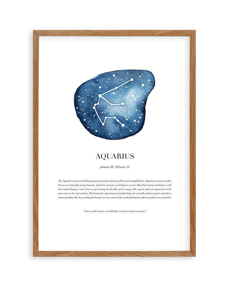 Aquarius | Watercolour Zodiac Art Print