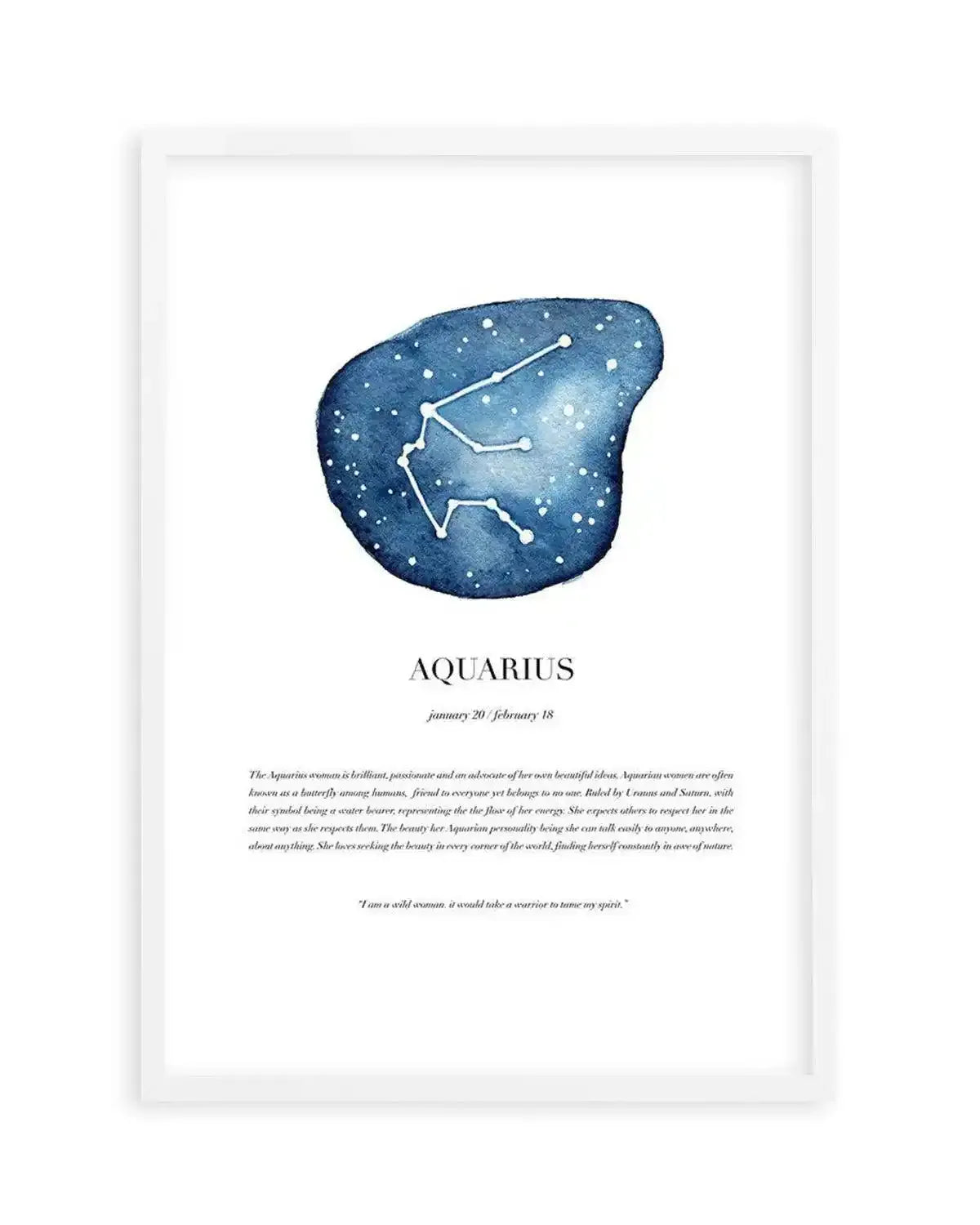 Aquarius | Watercolour Zodiac Art Print from Olive et Oriel where you can shop wallpaper and artworks online