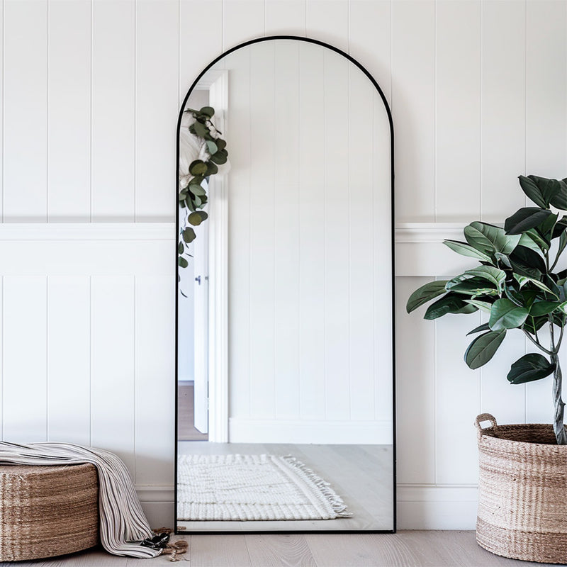 Soho Full Length Arch Mirror in Black from Olive et Oriel where you can shop wallpaper and artworks online