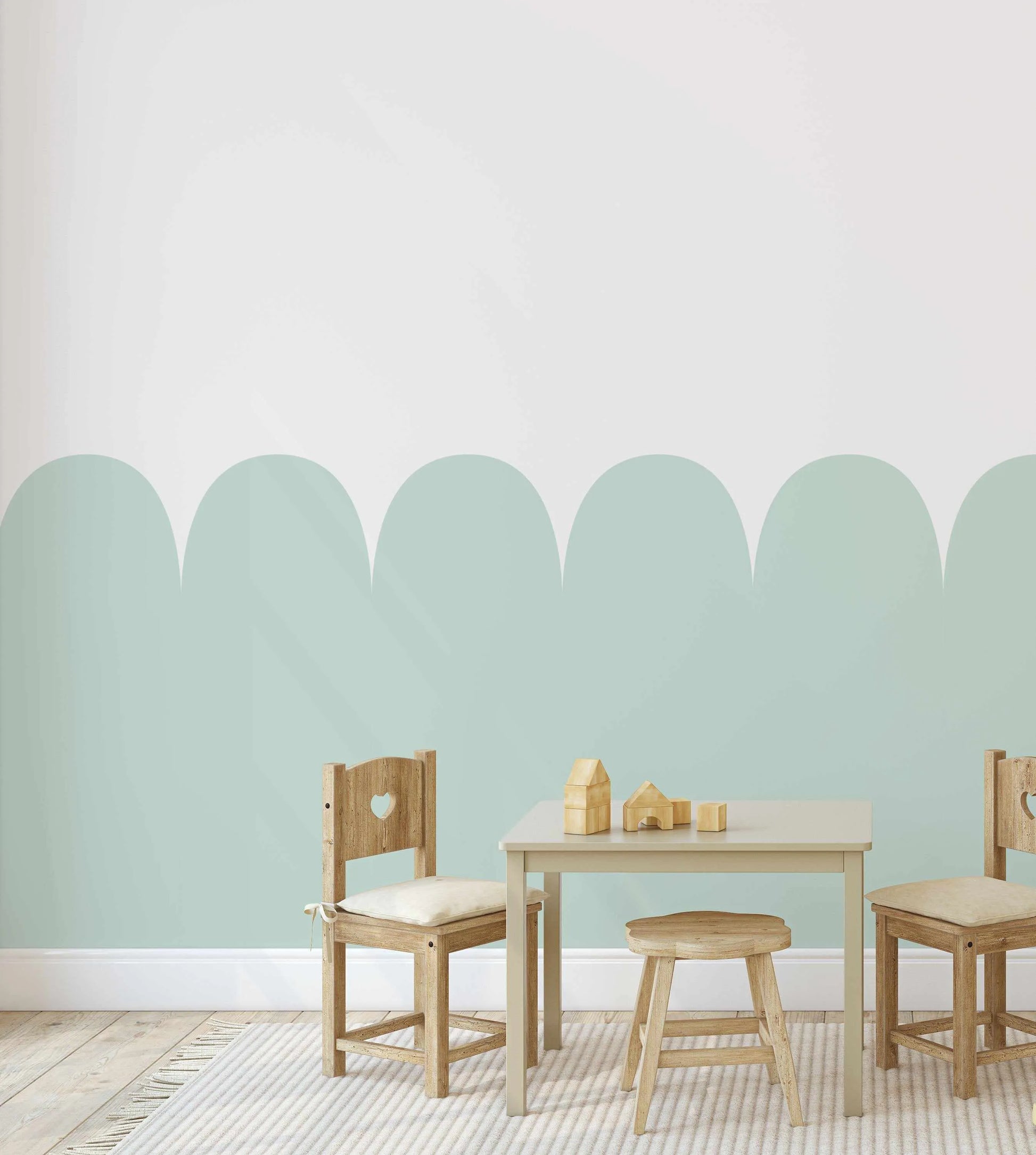 Arch Shaped Scallop Decal-Decals-Olive et Oriel-Decorate your kids bedroom wall decor with removable wall decals, these fabric kids decals are a great way to add colour and update your children's bedroom. Available as girls wall decals or boys wall decals, there are also nursery decals.