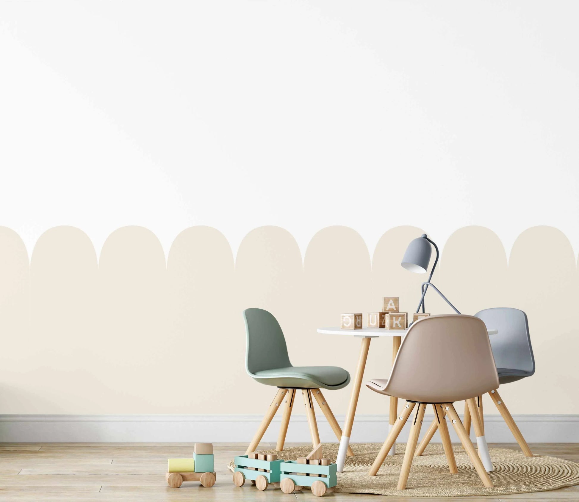 Arch Shaped Scallop Decal-Decals-Olive et Oriel-Decorate your kids bedroom wall decor with removable wall decals, these fabric kids decals are a great way to add colour and update your children's bedroom. Available as girls wall decals or boys wall decals, there are also nursery decals.